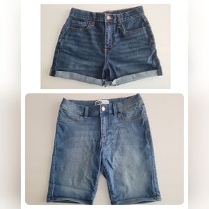 Lot Of 2 Pairs Old Navy Denim Blue Jean Shorts Girls Size 16 Ballerina and Midi